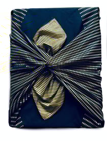 Papier Cadeau Réutilisable Emballage Furoshiki Coton Recyclé : La poule aux œufs d'or (BLEU NUIT) (Taille L) 85x85 cm collection monochrome