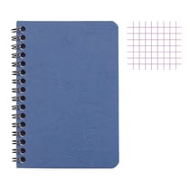 Carnet - A5 - 14,8x21cm - Petits carreaux - 100 pages - Couverture bleu - Spirale