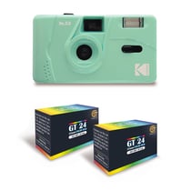 KODAK M35 - Appareil Photo Rechargeable 35mm, Objectif Grand Angle Fixe, Viseur Optique, Flash Intégré - Vert Menthe + 2 Pellicules GT24 35mm Couleur 24 Expositions