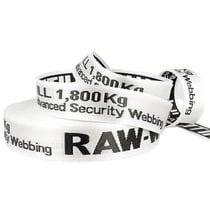 Film 20m sangle jacquard RAW WHITE 35mm Blanc/noir