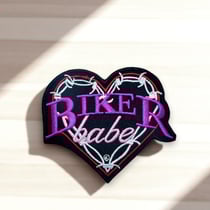 Patch thermocollant Biker Babe – cœur brodé 9 cm