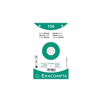 Fiches bristol - 125x200mm - Petits carreaux - Perforées - Blanc - Lot de 100 - Exacompta