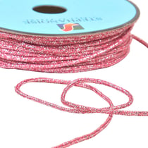Cordon chiné métal 2mm rose/argent au mètre