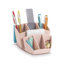 Pot à crayons multi-compartiments Rose poudré - CEP