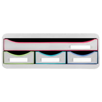 Module de classement Toolbox 4 tiroirs Black Office - Blanc/arlequin - Exacompta