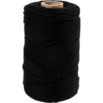 Cordon pour macramé, L : 198 M, d 2 mm, noir, 330 gr/ 1 rouleau