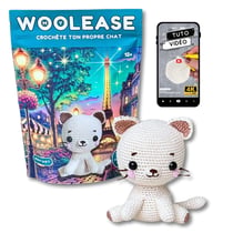 Kit de crochet Mywoolease Taïga le chat - 19 cm - Multicolore - 128 g