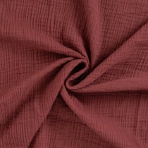 Tissu Double gaze de Coton Réversible uni Vieux rose