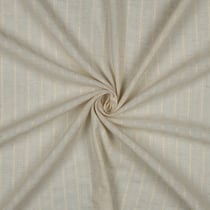 Tissu Jacquard Lin Coton rayures Dorées sur fond Ecru chiné