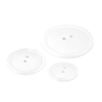 Lot de 3 boutons ronds 2 trous classique blanc