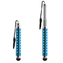 Avizar Stylet Retractable Strass pour écran Tactile - Attache Jack 3.5 mm Turquoise