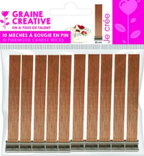 Lot de 10 meches à bougie en bois Larg. 2 cm - Graine Creative - Rose