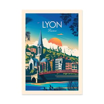 Affiche 50x70 cm - Lyon - Studio Inception