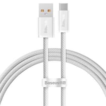 Baseus Câble USB / USB-C 1m 100W Charge et Transfert Fast Charging en Nylon Tressé Blanc