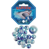 Filet de 20 billes 1.6cm + 1 calots requin 2.5cm - jeu de recreation - bille