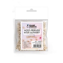 LOT DE 400 PERLES BOIS ALPHABET 10x10x10mm TROU 3mm
