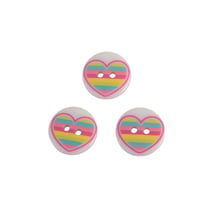 Lot de 3 boutons 2 trous enfant coeur