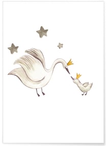 Affiche Enfant Cygnes | A3 : 29,7x42cm