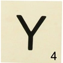 Grande lettre en bois façon scrabble 10 cm Lettre Y