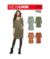 Patron New Look 6298 Robe tunique taille n°FR 36-48