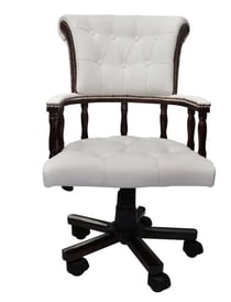 Fauteuil chaise chaise de bureau en cuir mélangé blanc 0502150