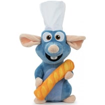 Peluche rat rémy chef de cuisine avec baguette de pain 31 cm - ratatouille - doudou licence disney