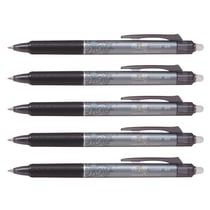 Lot de 5 stylos roller rétractables Frixion Ball Clicker 0,50 mm Pilot - Noir