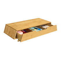 Support réhausseur d'écran avec tiroirs de rangement en bambou - CEP
