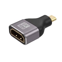 LinQ Adaptateur Vidéo Micro-HDMI Mâle vers HDMI 2.1 Femelle 8K UHD Gris