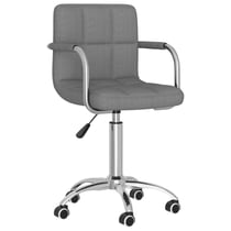Chaise fauteuil siège pivotante de bureau informatique étude clair tissu gris 02_0024114