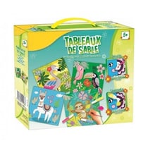 Kit tableaux de sable colore animaux - joustra - j41716 - loisir creatif