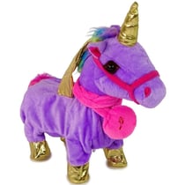 Peluche Mascotte licorne Ailes dorées violette