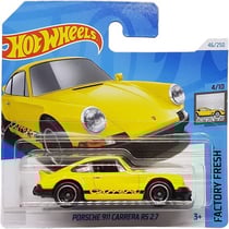 Vehicule porsche 911 carrera rs 2.7 hot wheels 1/64 - hw factory fresh 4/10 - mattel - htc49 - petite voiture metal