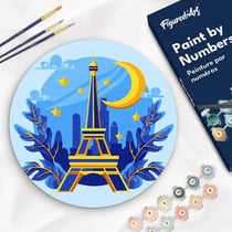 Peinture par Numéro sur Disque en bois - Tour Eiffel