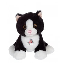 Peluche - Dogz & kats sonores 18 cm - chat noir et blanc