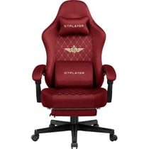 Chaise gaming GTPLAYER broderie - Tissu - Rouge - 50 x 66 x 133 cm