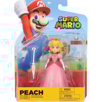 Princesse peach avec parapluie : figurine super mario 12 cm - personnage