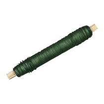 Fil floral, en vrac, vert foncé, bobine en bois 100g, 0,50 mm ø
