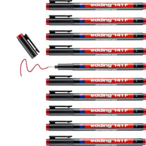Lot de 10 marqueurs permanents - EDDING - Rouge - Pointe fine 0,6 mm