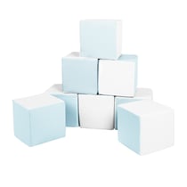 Lot cubes XXL mousse 8 pcs blanc, bleu