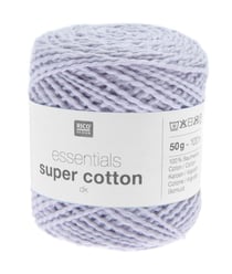 Coton à tricoter ou crocheter Essentials Super Cotton DK - Rico Design 17 Violet Lilas Clair