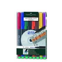 Lot de 8 marqueurs permanents pointe moyenne 1,0 mm - FABER-CASTELL - Multimark - Assortis