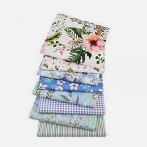 8 coupons tissu patchwork coton couture 40 x 50 cm FLEUR VICHY RAYURE 75108