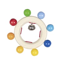 Hochet en bois arc-en-ciel