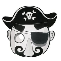 MégaCréa DIY - Masque enfant 3D carte forte capitaine pirate à colorier et à monter