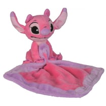 Angel doudou plat rose 20 x 20 cm - peluche disney collection lilo et stitch - nicotoy