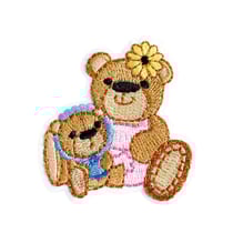 Ecusson oursons mignons maman et bébe 4cm x 4,5cm
