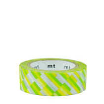 Masking Tape - Motif mosaîque argent & vert - 7 m x 15mm