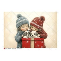 1 feuille de papier de riz 22.5 x 32 cm découpage collage Paper Designs ENFANT CADEAU CHIOT 0116
