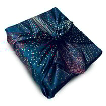 Carédeau Papier Cadeau Réutilisable Furoshiki en Satin de Coton 100% Etoile de La Paix - Taille M